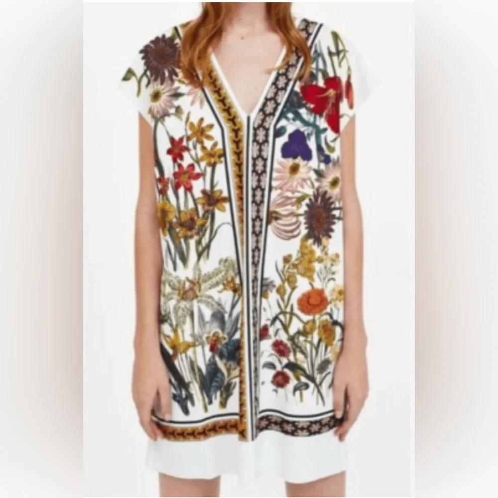 Beulah Mini Floral Print Shift Dress Multicolor Size Small - Picture 1 of 8